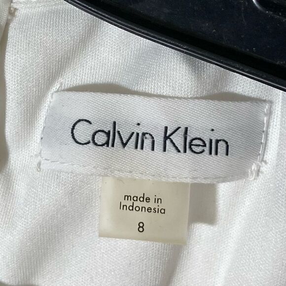 Calvin Klein White Sleeveless Dress Size 8 - Picture 6 of 7